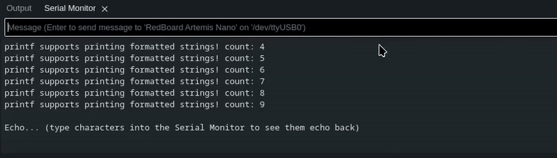 Gif of serial echo