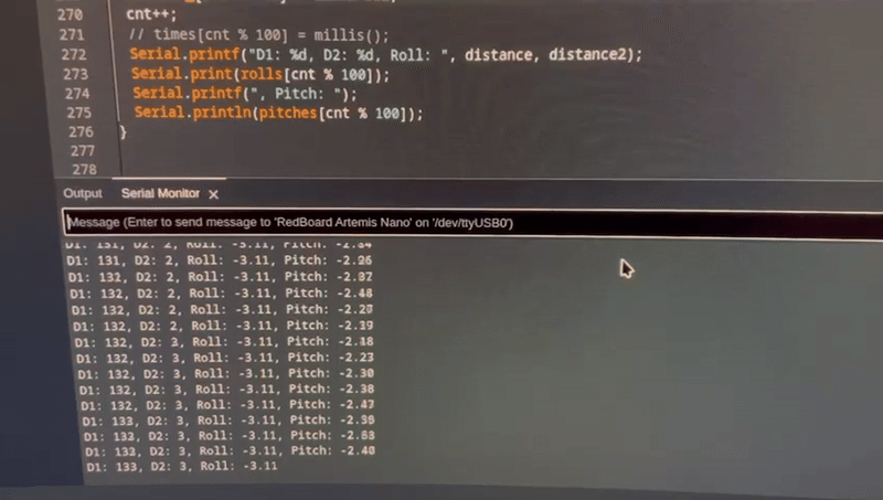 Tof and IMU data